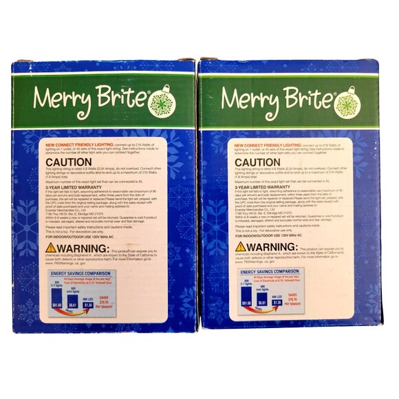 *NEW* 2-Pack Merry Brite Warm White LED Mini Lights 70 Count Christmas 15 ft - Picture 3 of 4